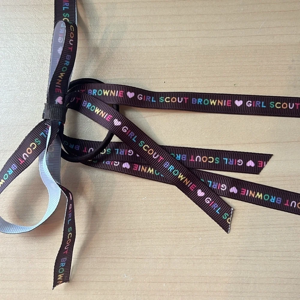 Girl Scouts green ribbon hair bow lot